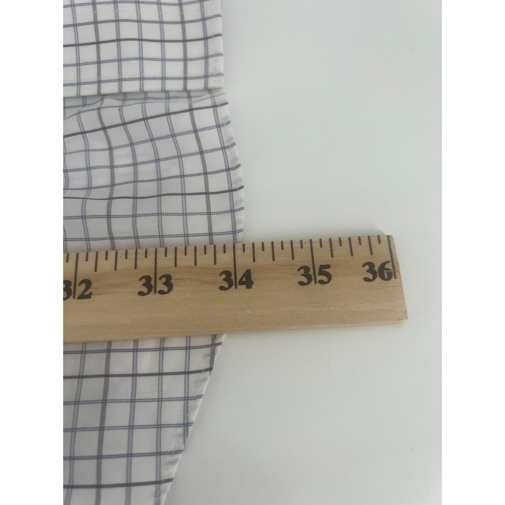 Brooks Brothers 346 Mens 18-6/7 Slim Fit Non-Iron Tattersall Check Shirt White - Picture 7 of 7